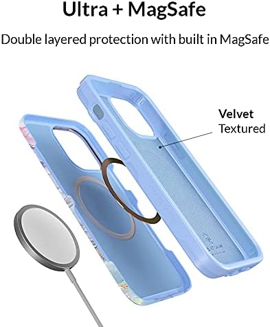 קוויאר Velvet מיועד למקרה של iPhone 13 Pro לנשים [טיפת 10ft שנבדק] תואם ל- Magsafe - כיסוי טלפון מגנטי חמוד - רירית מיקרופייבר